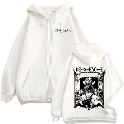 Anime Manga Zip Hoodie With Minimalist Graphic Streetwear Art Design
