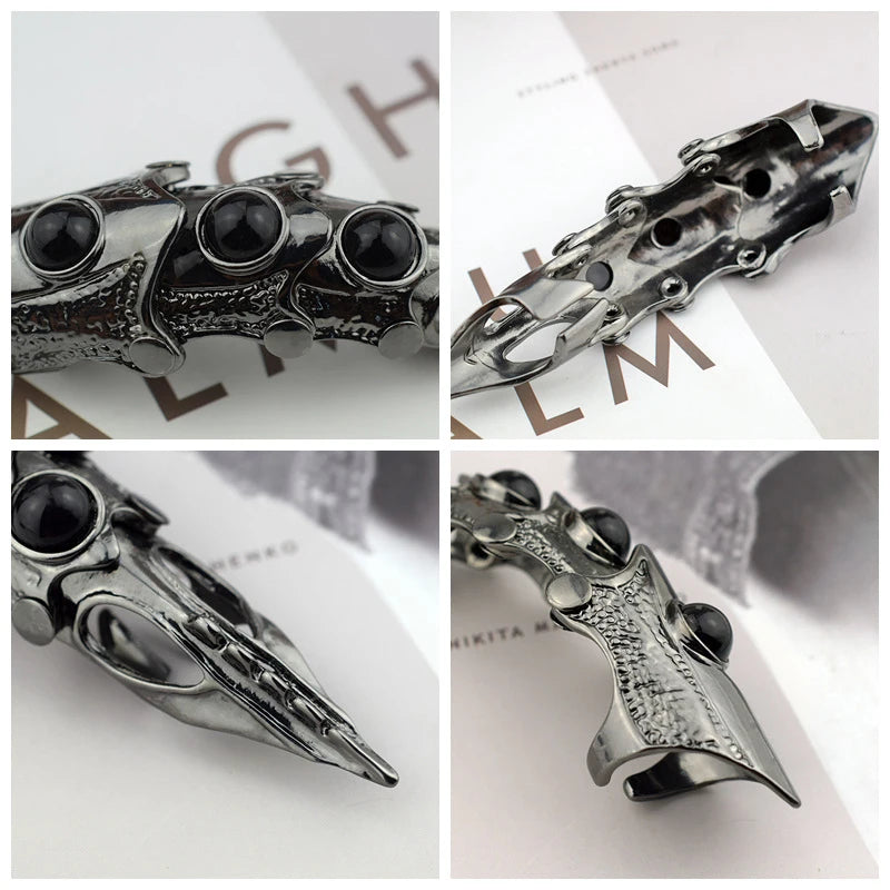 Dragon Skull Armor Ring for Gothic Punk and Dark Fantasy Styling