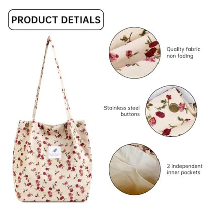 Soft Floral Print Everyday Tote Bag with Relaxed Carry Design