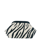 Animal Pattern Knit Clutch Bag with Compact Shoulder Carry Design