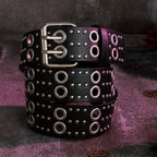 Double Row Rivet Belt for Gothic Punk and Alternative Fashion