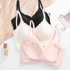 Scalloped-Edge Seamless V-Neck Bralette in Versatile Solid Neutrals