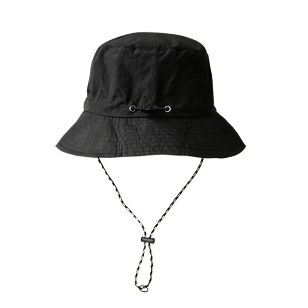 Unisex Waterproof Bucket Hat with Adjustable Chin Cord for Outdoor Travel and Hiking