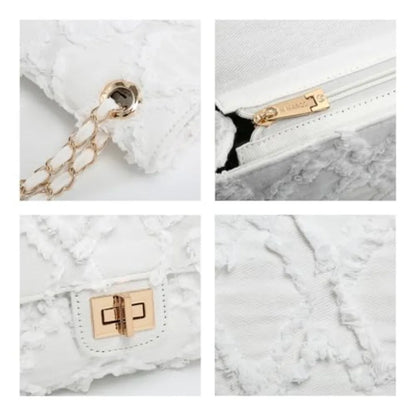 Quilted Chain Strap Shoulder Bag with Compact Crossbody Evening Silhouette