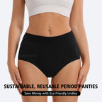 Three-Piece High-Waisted Absorbent Brief Set in Solid Tones