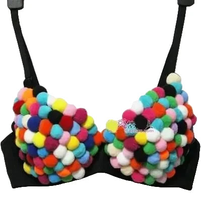 Glamorous Rhinestone-Studded Plunge Bra with Crystal Embellishments