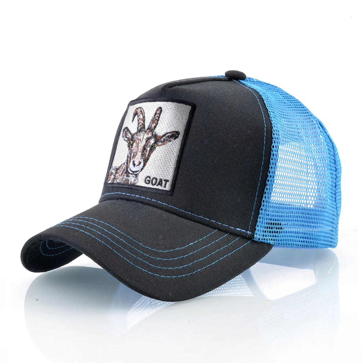 Embroidered Patch Mesh Trucker Cap Adjustable Curved Brim Casual Streetwear Outdoor Hat