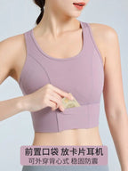 High-Support Plus-Size Sports Bra with Open Keyhole Back and Wide Band