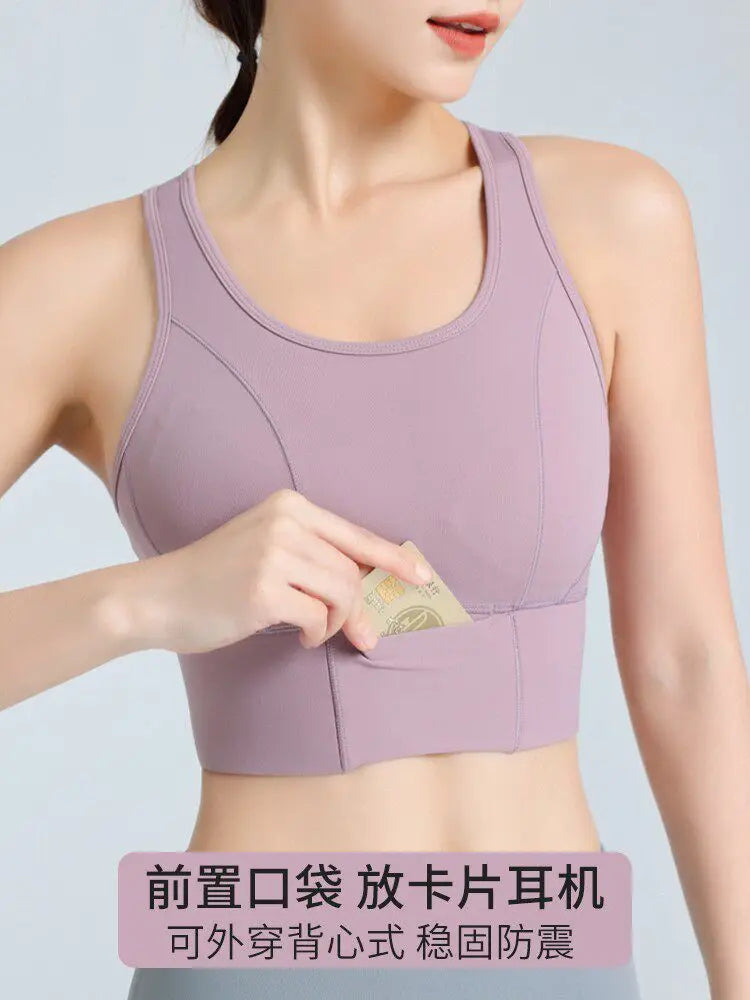 High-Support Plus-Size Sports Bra with Open Keyhole Back and Wide Band