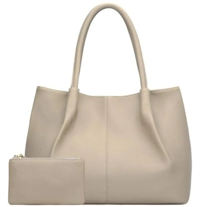 Minimal Large Capacity Tote Shoulder Bag with Clean Structured Design