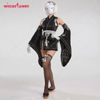 Women's Layered Kimono-Inspired Costume Set with Detached Sleeves, Headband and Matching Accessories