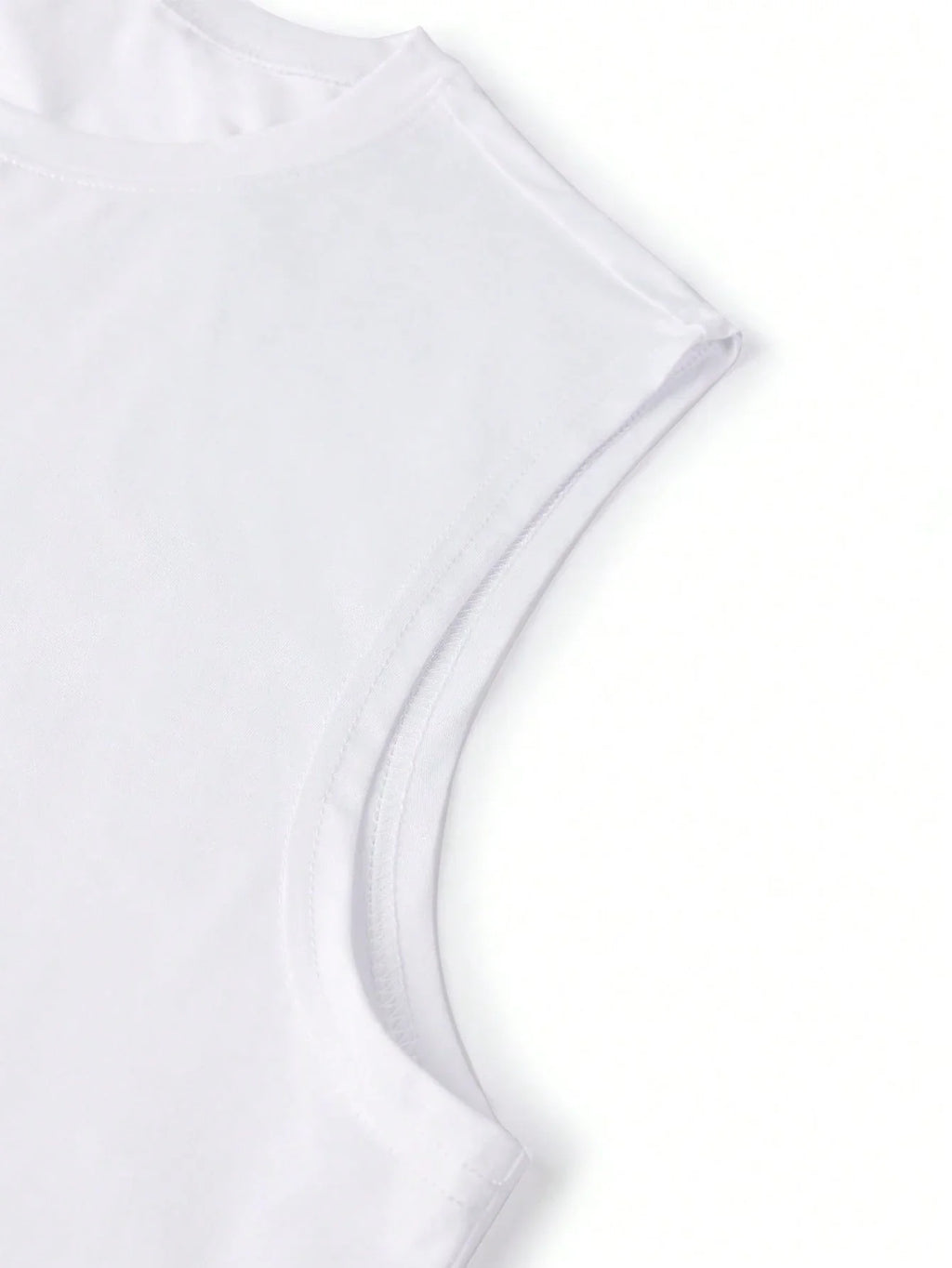 Minimalist Cotton Sleeveless Tank Top with Clean Japanese Streetwear Inspired Graphic Detail