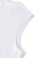 Minimalist Cotton Sleeveless Tank Top with Clean Japanese Streetwear Inspired Graphic Detail