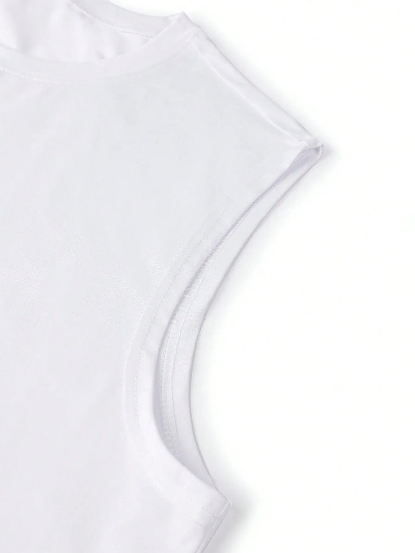 Minimalist Cotton Sleeveless Tank Top with Clean Japanese Streetwear Inspired Graphic Detail