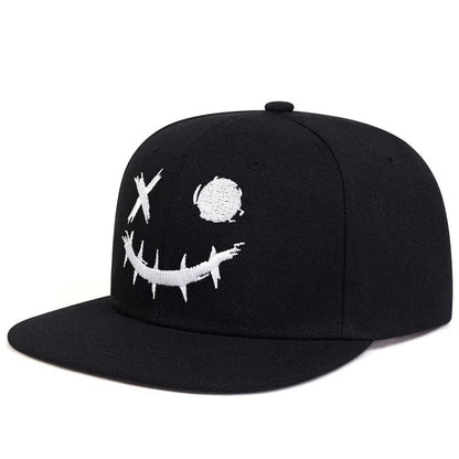 Graphic Embroidered Flat Brim Snapback Cap Adjustable Hip Hop Streetwear Fashion Hat