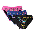 Three-Piece Floral Print Menstrual Brief Set with Contrast Waistbands