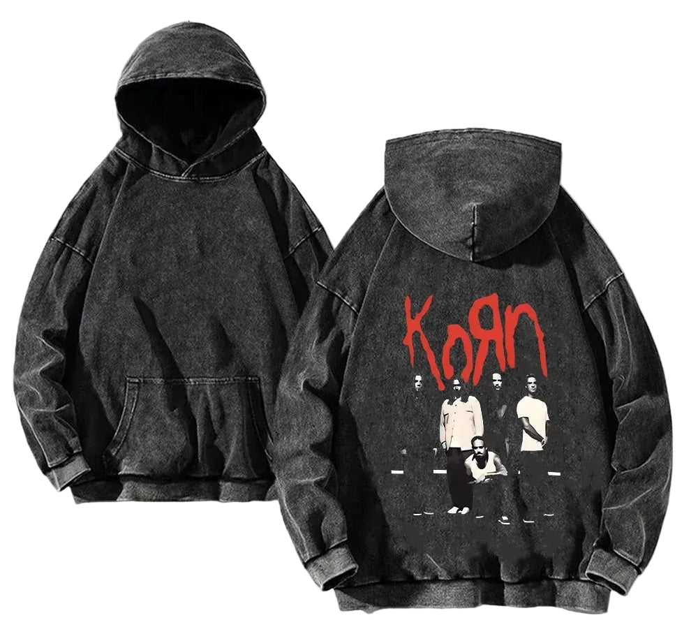 Distressed Anime Streetwear Hoodie With Gothic Oversized Urban Design