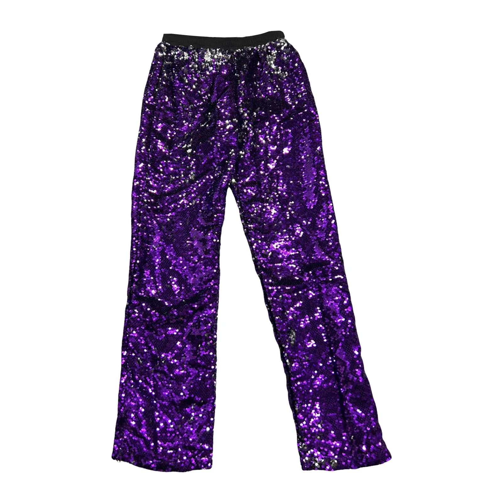 Men's Wide Leg Sequin Trousers with Relaxed Fit and Statement Streetwear Style