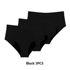 Three-Piece High-Waisted Absorbent Brief Set in Solid Tones