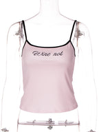Graphic Print Backless Crop Camisole with Slim Fit Streetwear Style