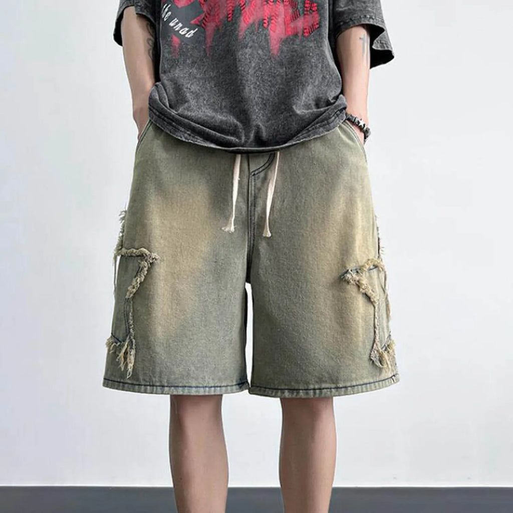 Men's Relaxed Denim Style Casual Shorts with Loose Fit and Everyday Streetwear Appeal