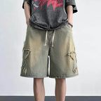 Men's Relaxed Denim Style Casual Shorts with Loose Fit and Everyday Streetwear Appeal