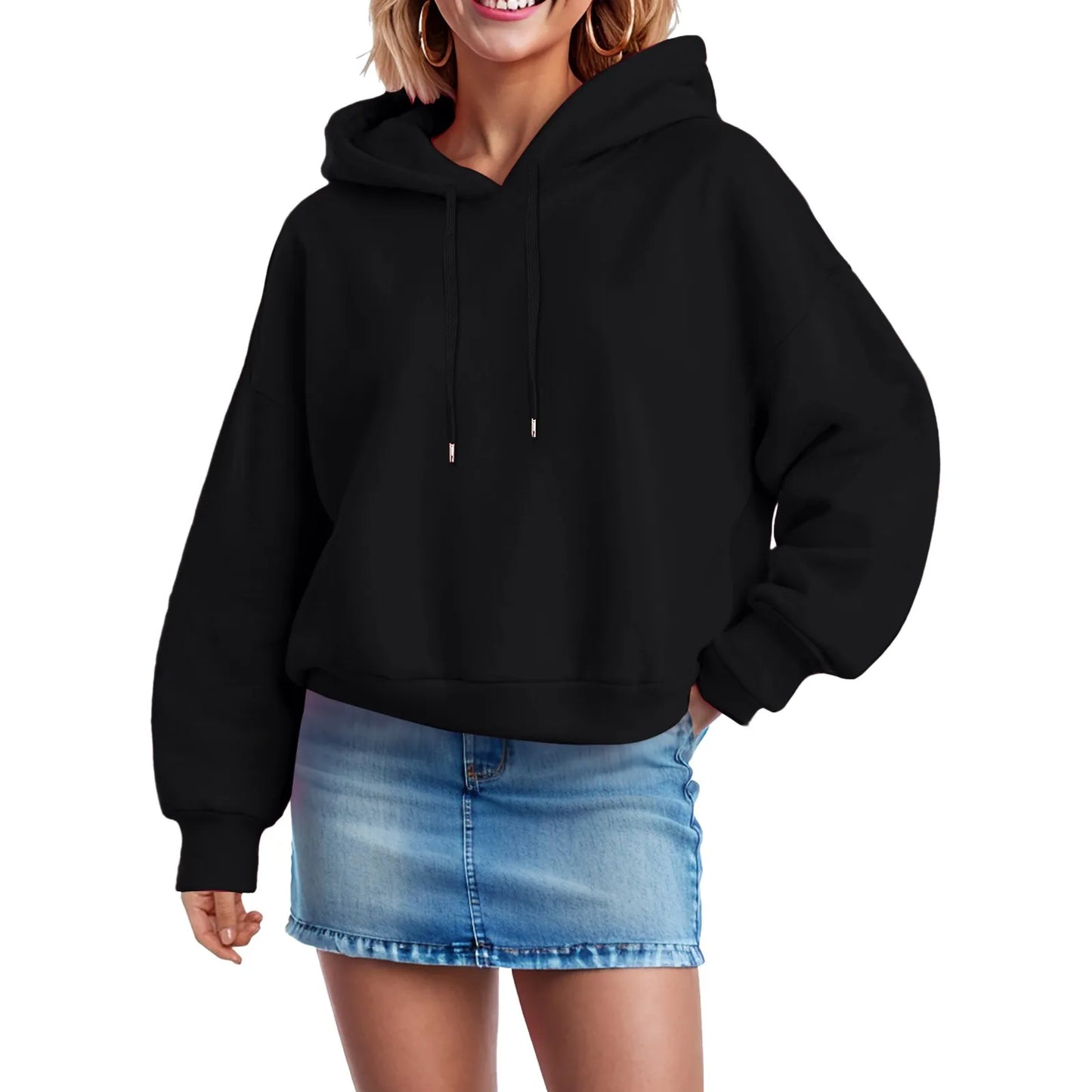 Women's Oversized Pullover Hoodie with Side Zip Detail Relaxed Streetwear Everyday Sweatshirt