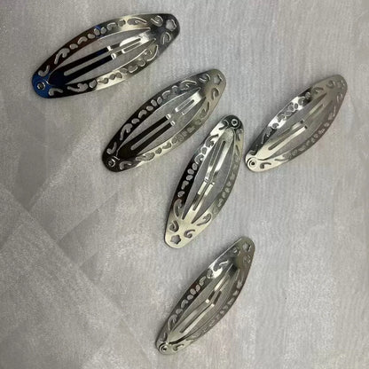 Vintage Oval Hair Clip Y2K Punk Minimalist Statement Side Accessory