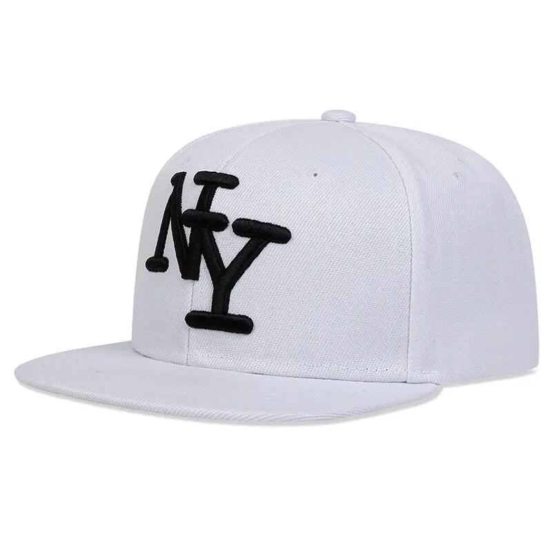 Embroidered Flat Brim Snapback Cap Adjustable Hip Hop Streetwear Baseball Hat