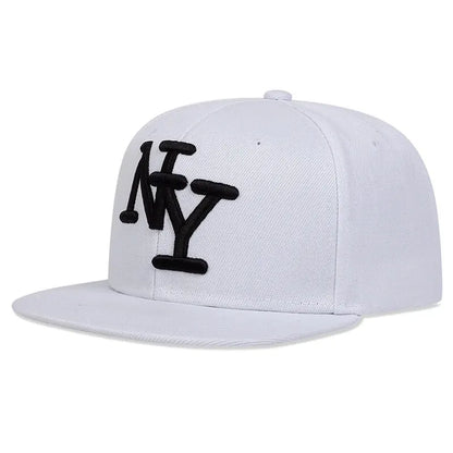 Embroidered Flat Brim Snapback Cap Adjustable Hip Hop Streetwear Baseball Hat