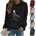 Women's Minimalist Embroidered Graphic Crew Neck Relaxed Knit Streetwear Sweater