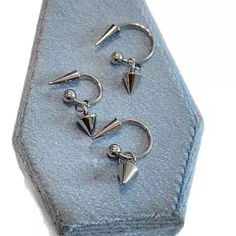 Geometric Spike Drop Earrings for Gothic Punk and Grunge Fashion