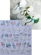 Gothic Butterfly and Celestial Nail Art Stickers for Alternative Manicure Designs