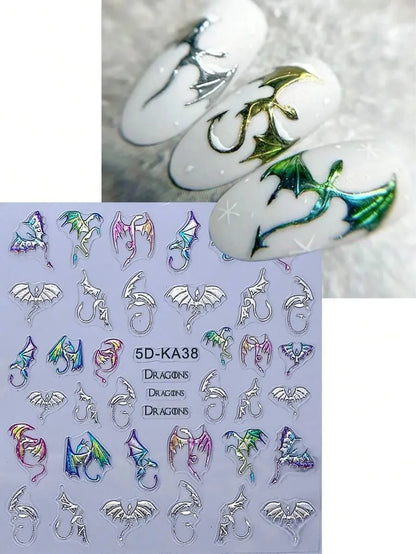 Gothic Butterfly and Celestial Nail Art Stickers for Alternative Manicure Designs