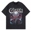 Futuristic Manga Graphic Oversized Washed Streetwear Casual Cotton T-Shirt