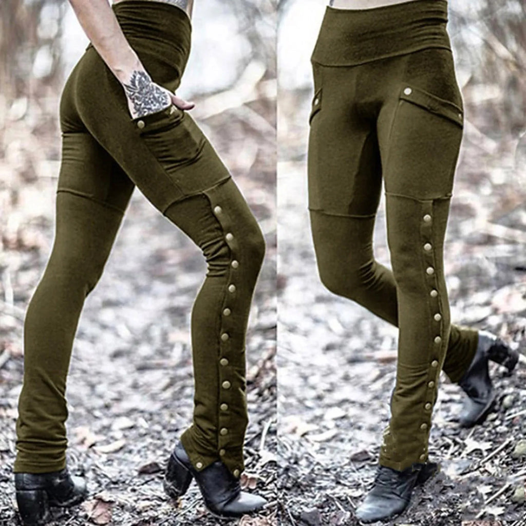 Stud Detail Skinny Pants High Waist Gothic Inspired Alternative Bottoms
