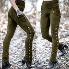 Stud Detail Skinny Pants High Waist Gothic Inspired Alternative Bottoms