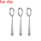 Minimalist Triple Hoop Drop Earrings for Punk and Alternative Fashion Looks