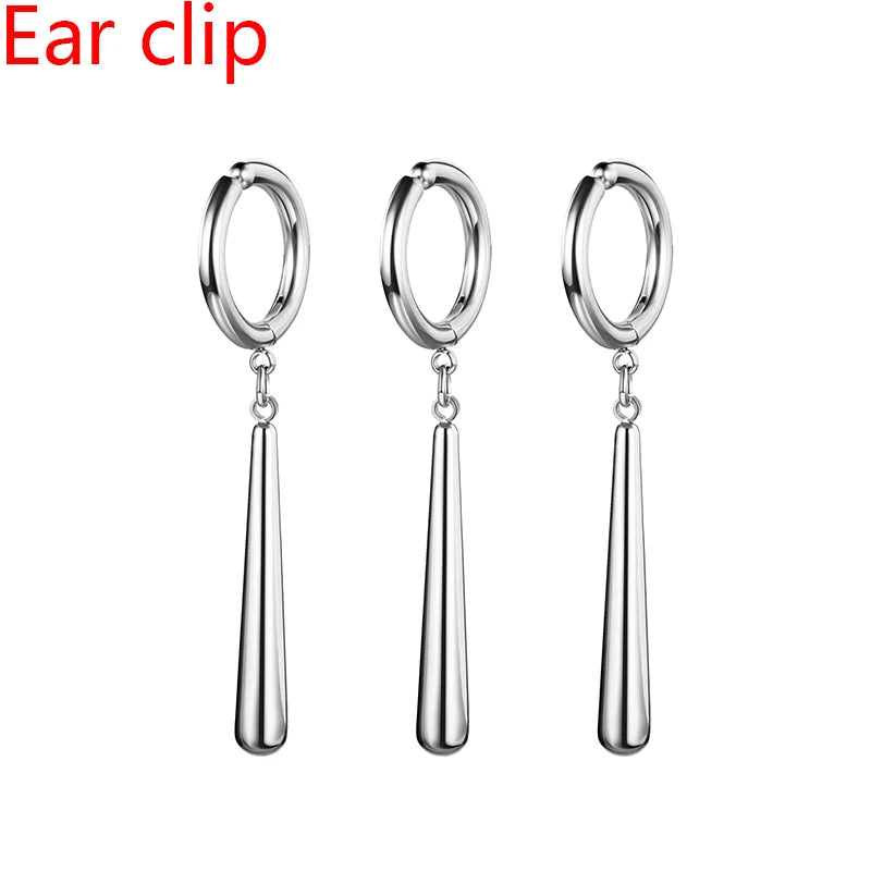 Minimalist Triple Hoop Drop Earrings for Punk and Alternative Fashion Looks