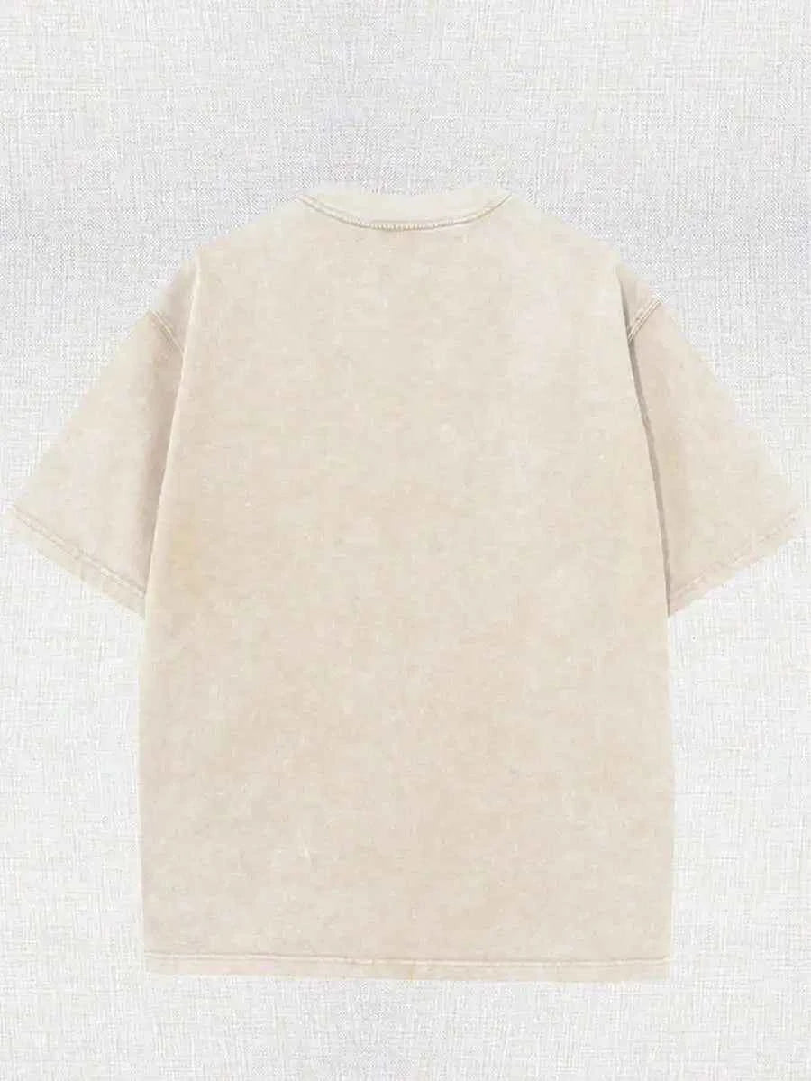 Minimal Sketch Anime Oversized Cotton Casual Streetwear Graphic T-Shirt
