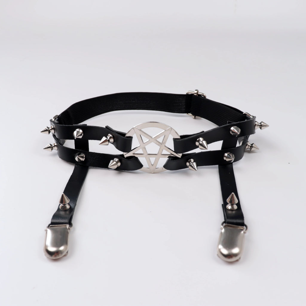 Pentagram Thigh Harness Garter Gothic Punk Alternative Statement Leg Accessory