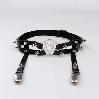 Pentagram Thigh Harness Garter Gothic Punk Alternative Statement Leg Accessory