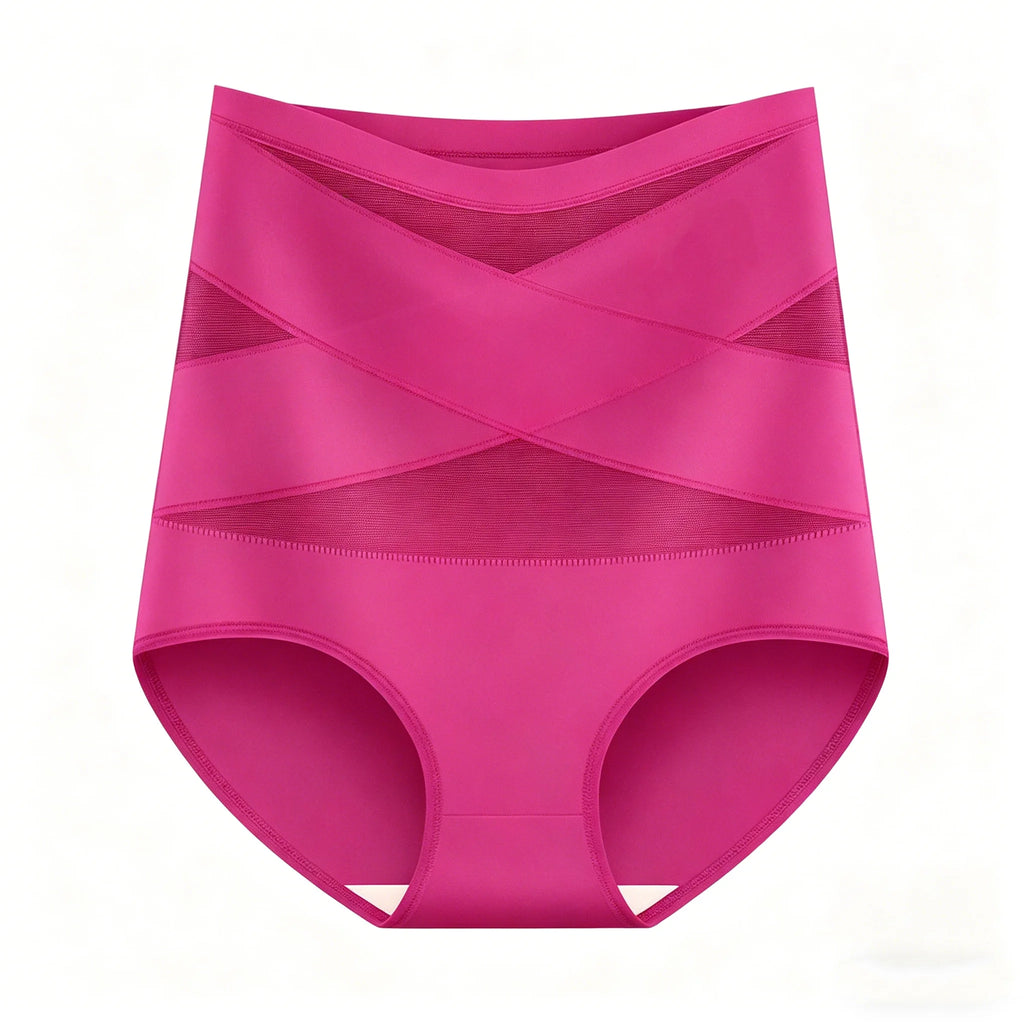 8-Piece Women’s High-Waisted Seamless Briefs Set with Smooth Stretch Silhouette, Wide Waistband and Assorted Solid Colors