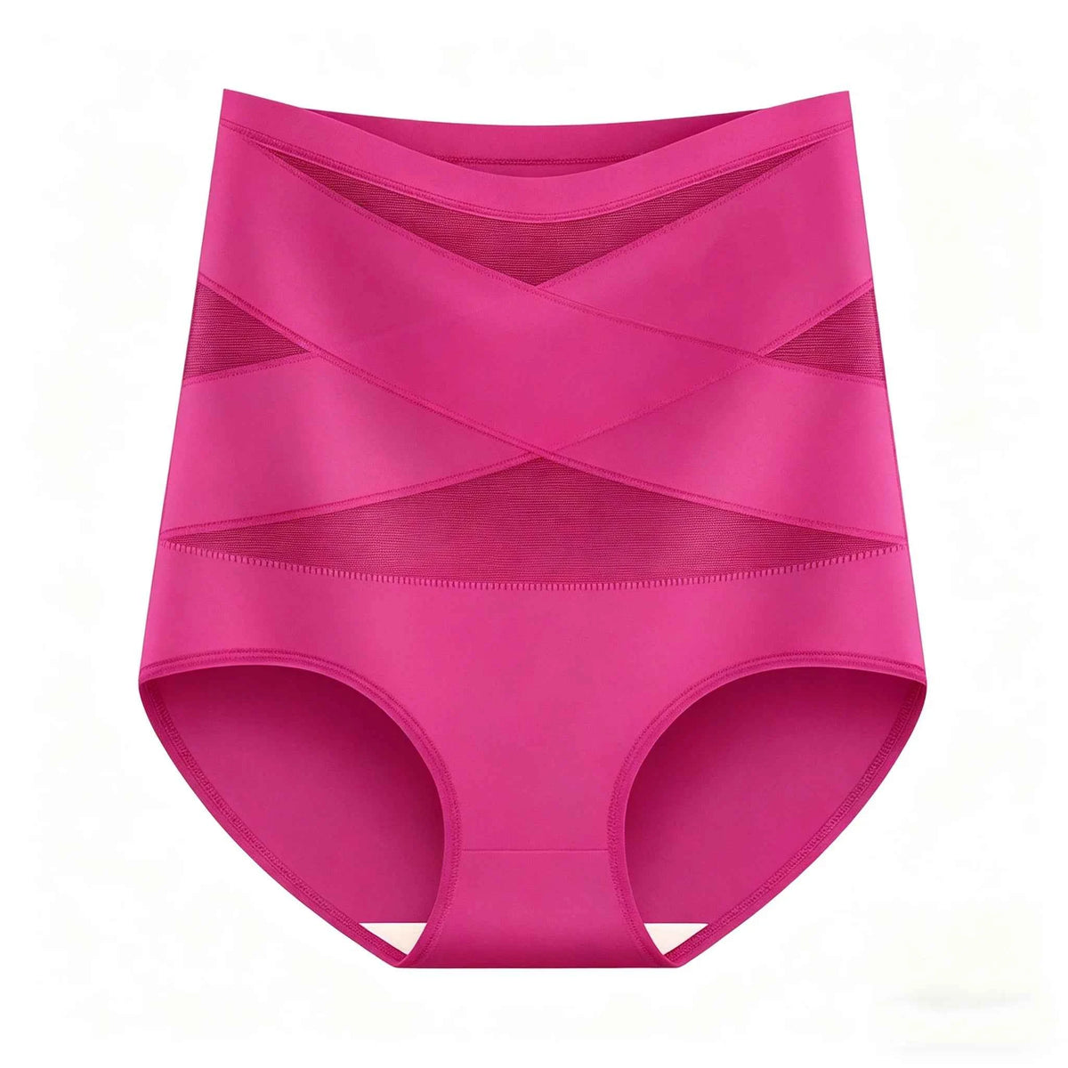 5-Pack High-Waisted Brief Panties with Geometric Mesh Panel Detailing