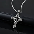 Vintage Gothic Celtic Cross Pendant Necklace with Intricate Alternative Symbolic Detailing
