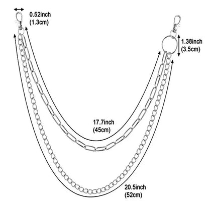 Double Layer Ring Chain for Punk, Grunge and Alternative Streetwear