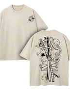 Minimal Sketch Anime Oversized Cotton Casual Streetwear Graphic T-Shirt