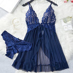 Black Floral Lace Underwire Chemise with Front Cutout and Strappy Hem Detailing