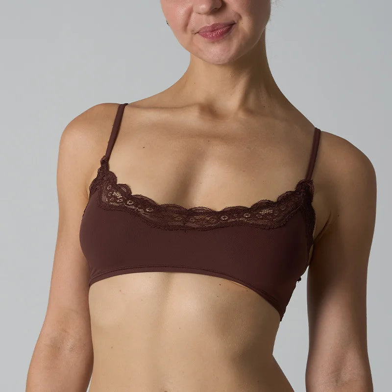 Rich Burgundy Lace-Trimmed Plunge Bralette and Lounge Short Set