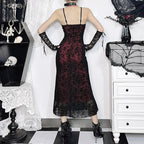 Elegant Lace Gothic Maxi Dress with Dark Romantic Alternative Styling